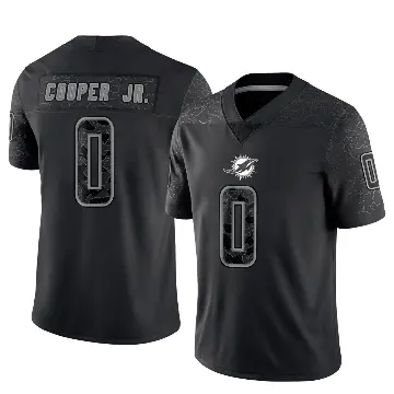 ＃0 Men's Bump Cooper Jr. Black Limited Miami Dolphins Reflective Jersey