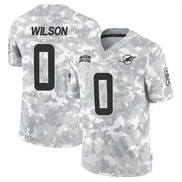 ＃0 Men's Zach Wilson Arctic Camo Limited Miami Dolphins 2024 Salute to Service Jersey