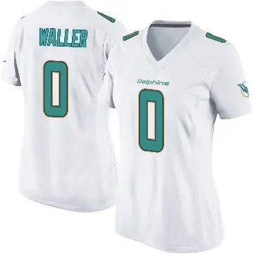 ＃0 Women's Darren Waller White Game Miami Dolphins Jersey