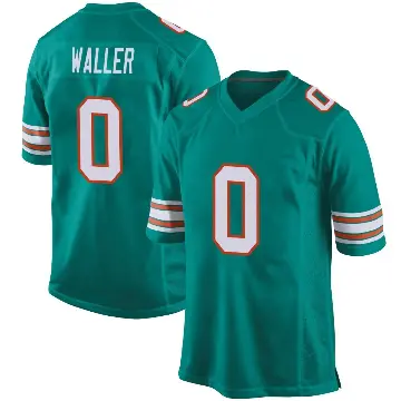 ＃0 Youth Darren Waller Aqua Game Miami Dolphins Alternate Jersey