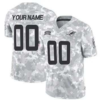 ＃00 Men's Custom Arctic Camo Limited Miami Dolphins 2024 Salute to Service Jersey