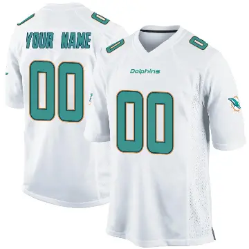 ＃00 Men's Custom White Game Miami Dolphins Jersey