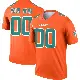 ＃00 Youth Custom Orange Legend Miami Dolphins Inverted Jersey