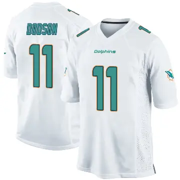 ＃11 Men's Tyrel Dodson White Game Miami Dolphins Jersey
