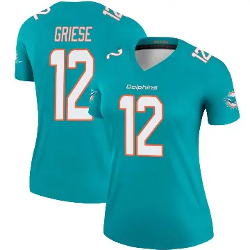 ＃12 Women's Bob Griese Aqua Legend Miami Dolphins Jersey