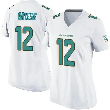 ＃12 Women's Bob Griese White Game Miami Dolphins Jersey