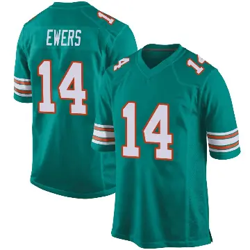 ＃14 Men's Quinn Ewers Aqua Game Miami Dolphins Alternate Jersey