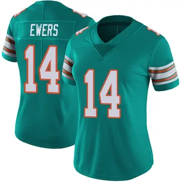 ＃14 Women's Quinn Ewers Aqua Limited Miami Dolphins Alternate Vapor Untouchable Jersey