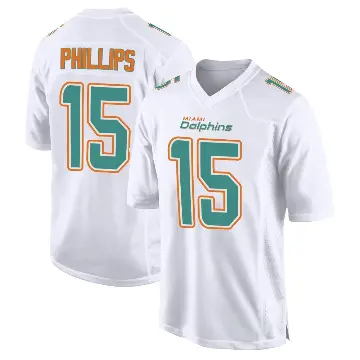 ＃15 Men's Jaelan Phillips White Game Miami Dolphins Fashion Jersey