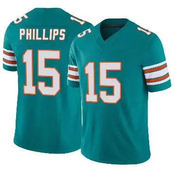＃15 Youth Jaelan Phillips Aqua Limited Miami Dolphins Alternate Vapor F.U.S.E. Jersey