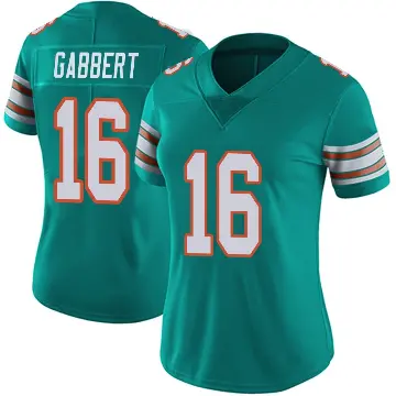 ＃16 Women's Brett Gabbert Aqua Limited Miami Dolphins Alternate Vapor Untouchable Jersey