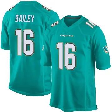 ＃16 Youth Jake Bailey Aqua Game Miami Dolphins Team Color Jersey
