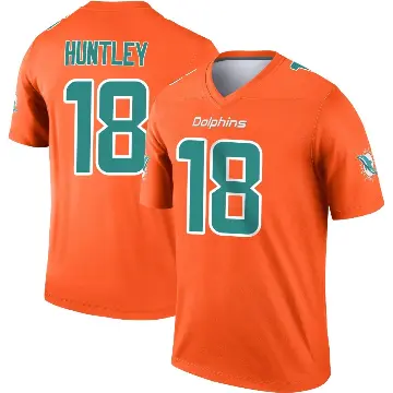 ＃18 Men's Tyler Huntley Orange Legend Miami Dolphins Inverted Jersey