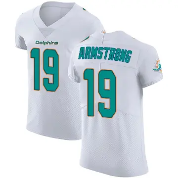 ＃19 Men's Andrew Armstrong White Elite Miami Dolphins Vapor Untouchable Jersey