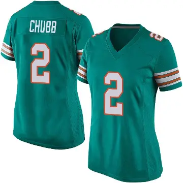 ＃2 Women's Bradley Chubb Aqua Game Miami Dolphins Alternate Jersey