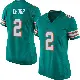 ＃2 Women's Bradley Chubb Aqua Game Miami Dolphins Alternate Jersey