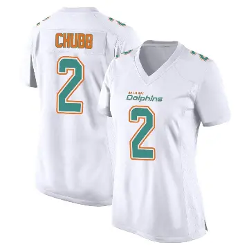 ＃2 Women's Bradley Chubb White Game Miami Dolphins Fashion Jersey