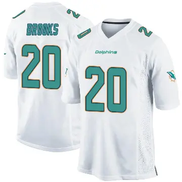 ＃20 Men's Jordyn Brooks White Game Miami Dolphins Jersey