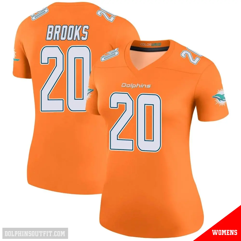 ＃20 Women's Jordyn Brooks Orange Legend Miami Dolphins Color Rush Jersey