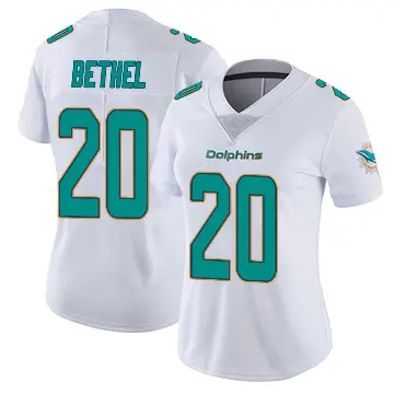＃20 Women's Justin Bethel White Miami Dolphins limited Vapor Untouchable Jersey