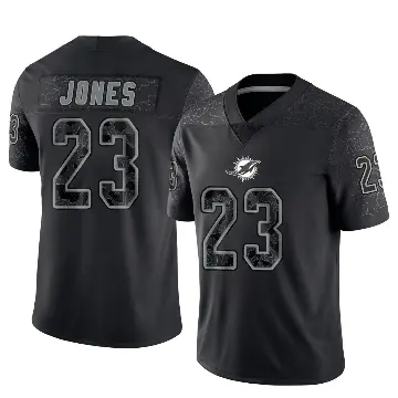 ＃23 Men's Jack Jones Black Limited Miami Dolphins Reflective Jersey