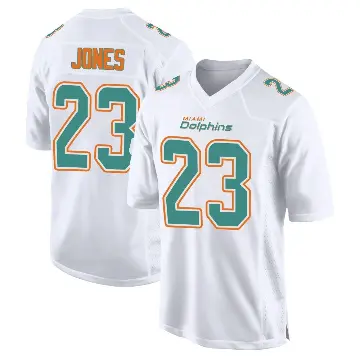 ＃23 Men's Jack Jones White Game Miami Dolphins Fashion Jersey