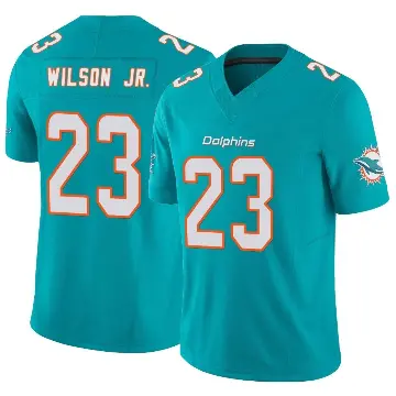 ＃23 Men's Jeff Wilson Jr. Aqua Limited Miami Dolphins Vapor F.U.S.E. Jersey