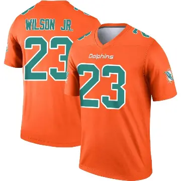 ＃23 Men's Jeff Wilson Jr. Orange Legend Miami Dolphins Inverted Jersey