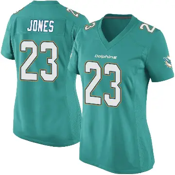 ＃23 Women's Jack Jones Aqua Game Miami Dolphins Team Color Jersey