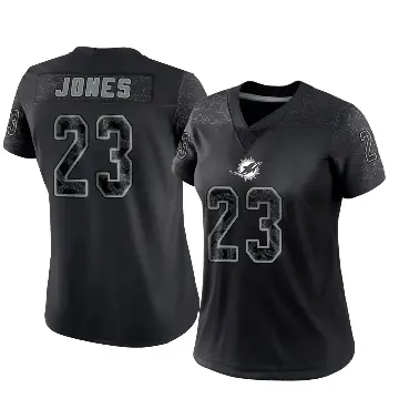 ＃23 Women's Jack Jones Black Limited Miami Dolphins Reflective Jersey