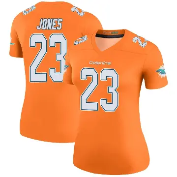 ＃23 Women's Jack Jones Orange Legend Miami Dolphins Color Rush Jersey