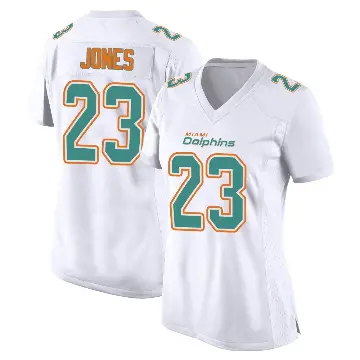＃23 Women's Jack Jones White Game Miami Dolphins Fashion Jersey