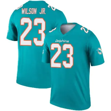 ＃23 Youth Jeff Wilson Jr. Aqua Legend Miami Dolphins Jersey