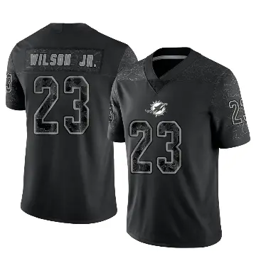 ＃23 Youth Jeff Wilson Jr. Black Limited Miami Dolphins Reflective Jersey