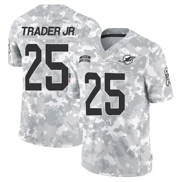 ＃25 Men's Dante Trader Jr. Arctic Camo Limited Miami Dolphins 2024 Salute to Service Jersey