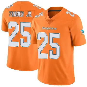 ＃25 Men's Dante Trader Jr. Orange Limited Miami Dolphins Color Rush Jersey
