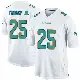 ＃25 Men's Dante Trader Jr. White Game Miami Dolphins Jersey