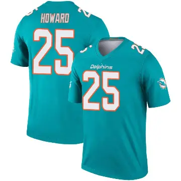 ＃25 Men's Xavien Howard Aqua Legend Miami Dolphins Jersey