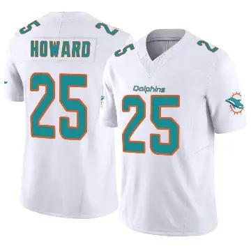 ＃25 Men's Xavien Howard White Limited Miami Dolphins Vapor F.U.S.E. Jersey