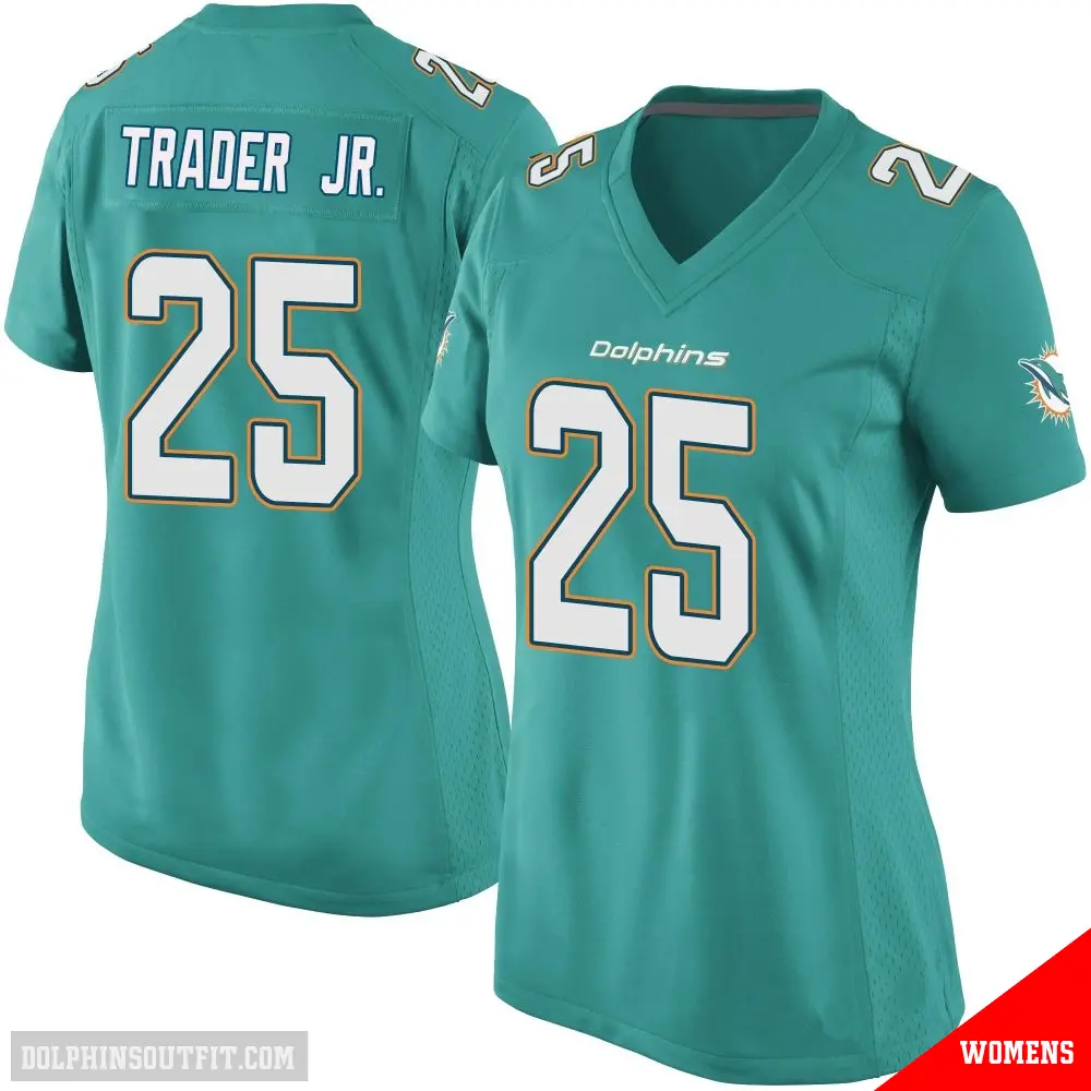 ＃25 Women's Dante Trader Jr. Aqua Game Miami Dolphins Team Color Jersey