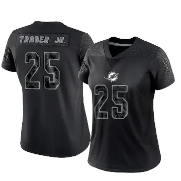 ＃25 Women's Dante Trader Jr. Black Limited Miami Dolphins Reflective Jersey
