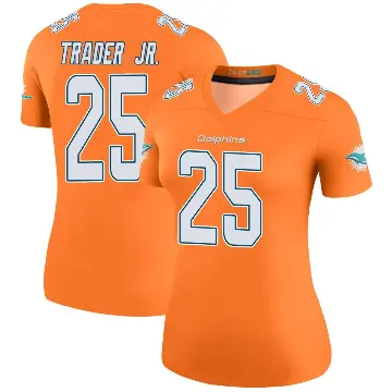 ＃25 Women's Dante Trader Jr. Orange Legend Miami Dolphins Color Rush Jersey