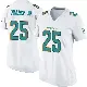 ＃25 Women's Dante Trader Jr. White Game Miami Dolphins Jersey