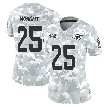 ＃25 Women's Jaylen Wright Arctic Camo Limited Miami Dolphins 2024 Salute to Service Jersey