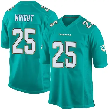 ＃25 Youth Jaylen Wright Aqua Game Miami Dolphins Team Color Jersey