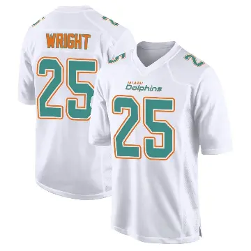 ＃25 Youth Jaylen Wright White Game Miami Dolphins Fashion Jersey