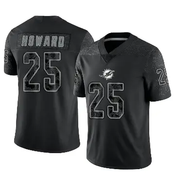 ＃25 Youth Xavien Howard Black Limited Miami Dolphins Reflective Jersey