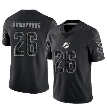 ＃26 Men's Cornell Armstrong Black Limited Miami Dolphins Reflective Jersey