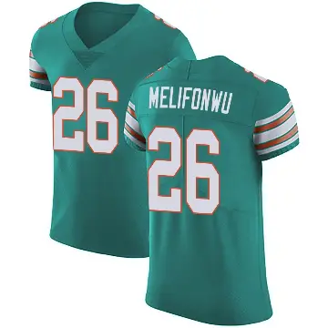 ＃26 Men's Ifeatu Melifonwu Green Elite Miami Dolphins Aqua Alternate Vapor Untouchable Jersey