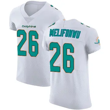＃26 Men's Ifeatu Melifonwu White Elite Miami Dolphins Vapor Untouchable Jersey